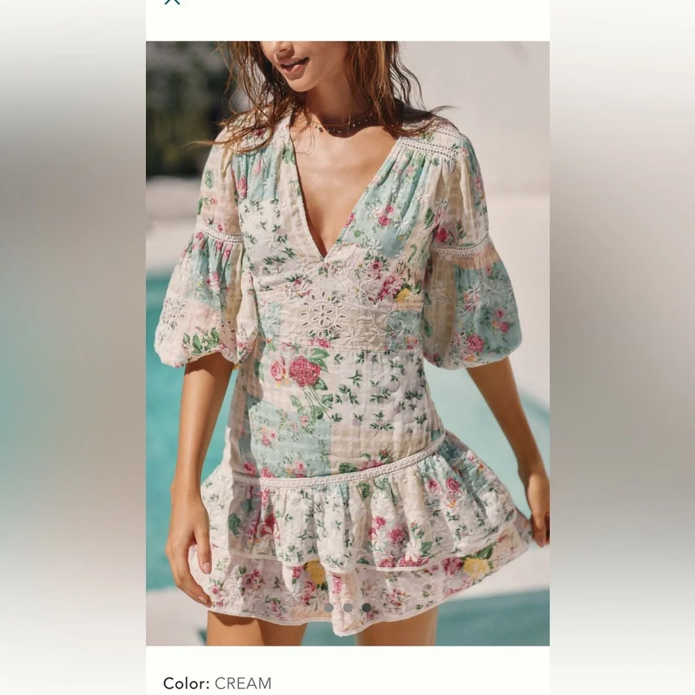 Anthropologie Barok Paris Ruffled V-Neck Mini Dress - Picture 2 of 4
